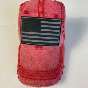 Distressed USA flag baseball cap